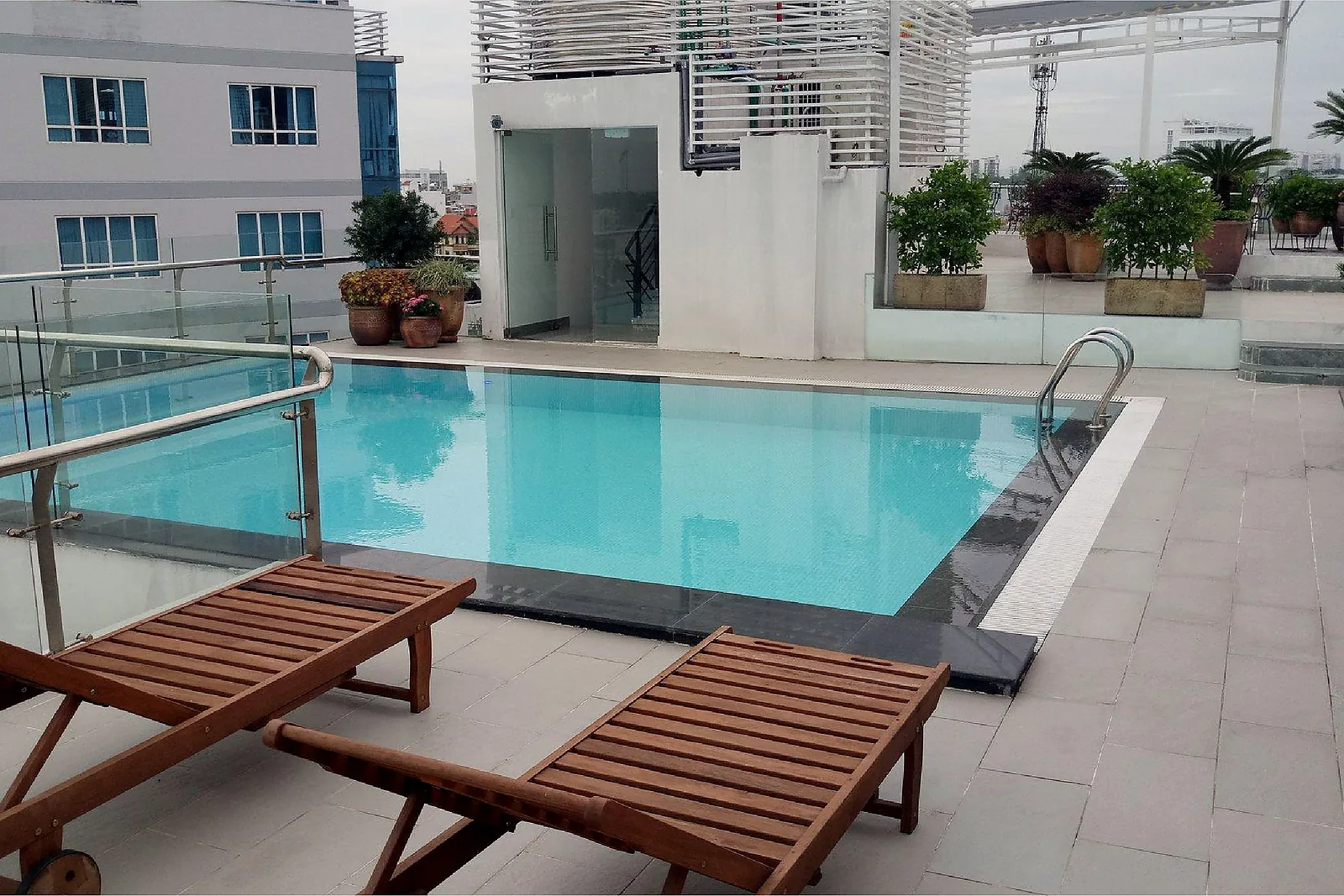 Outdoor pool on the rooftop of Ciao Saigon