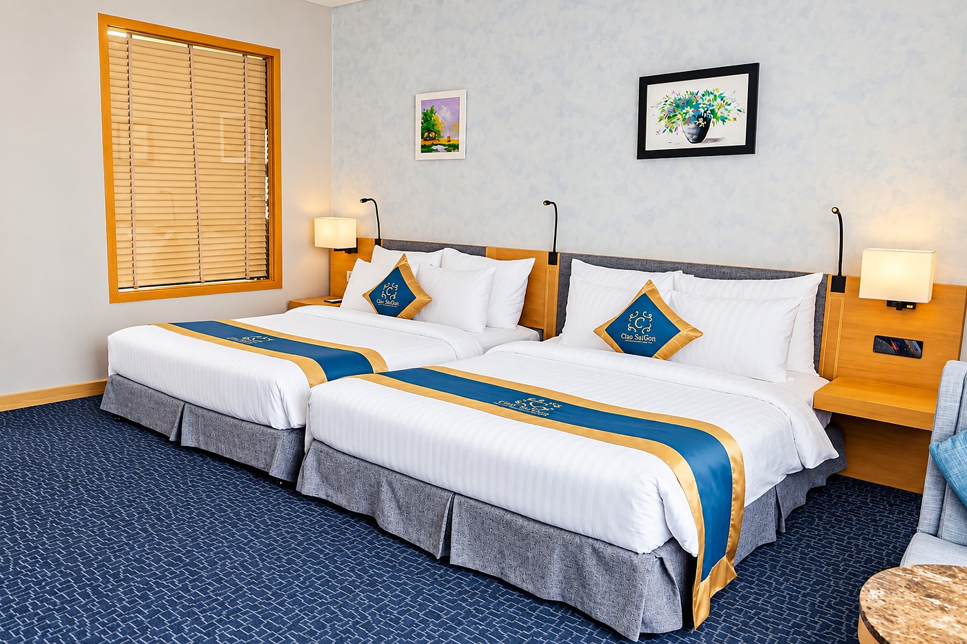 Family room with two double beds